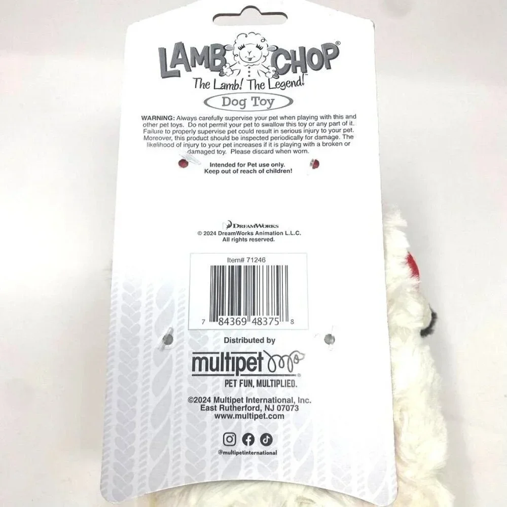 Multipet Lamb Chop Dog Toy Squeaker Plush 10.5